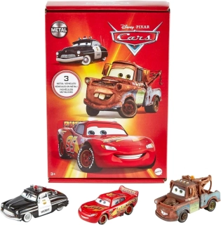 Mattel Cars Auta Blesk McQueen Burák Sheriff Sada 3 kovové vozídla HBW14